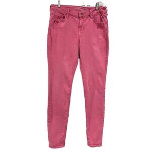 Womens Size 4 (Small) Old Navy Rockstar Mid-rise Strawberry Pink Jeans Stretch